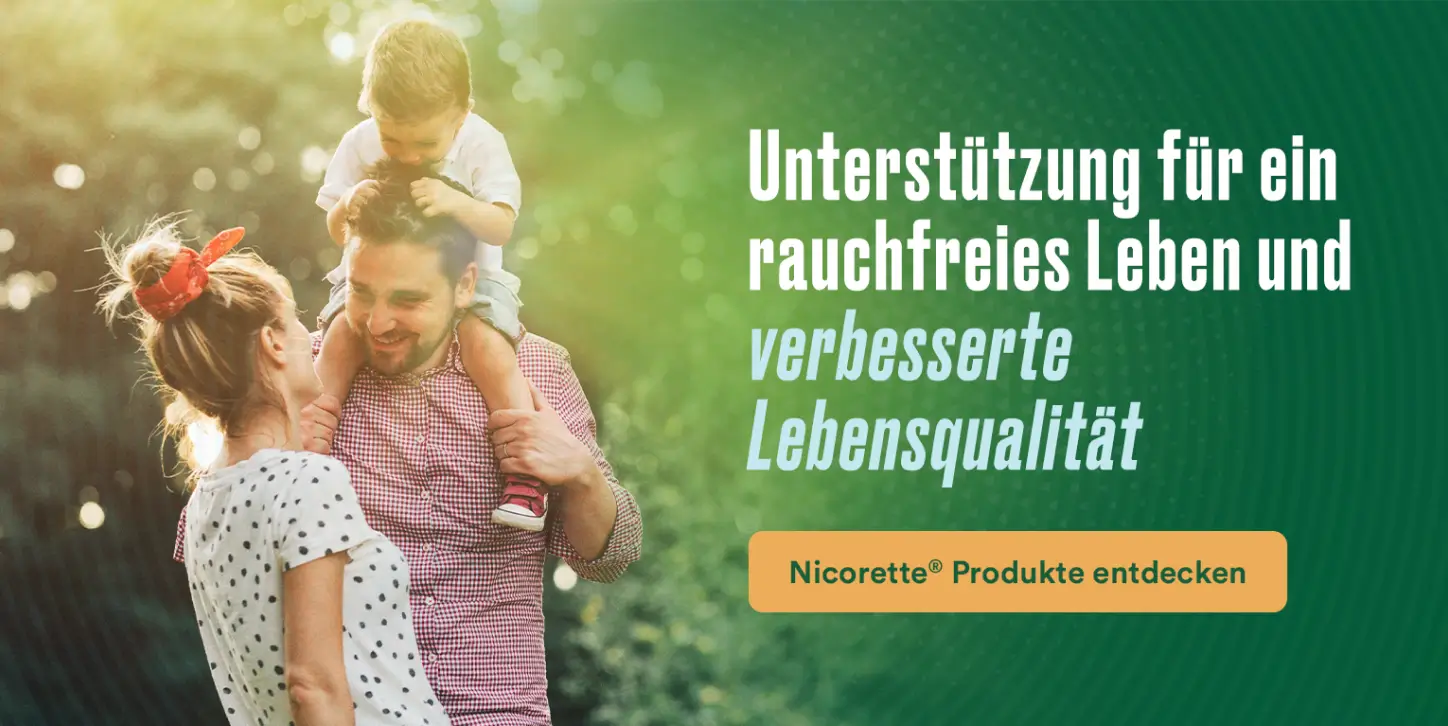 Unterstützung für ein rauchfreies Leben und verbesserte Lebensfähigkeit - Nicorette Produkte entdecken