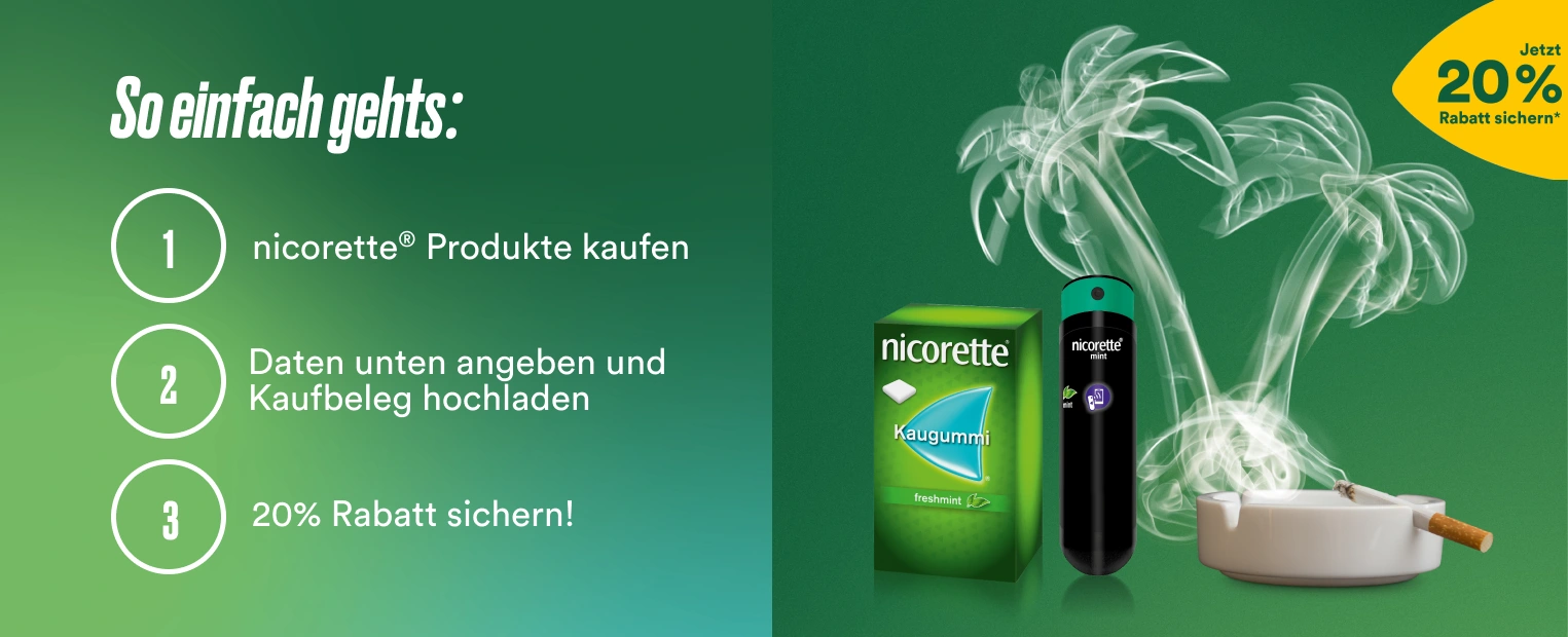 nicorette – Jetzt 20% Rabatt* sichern und Nichtraucher werden
